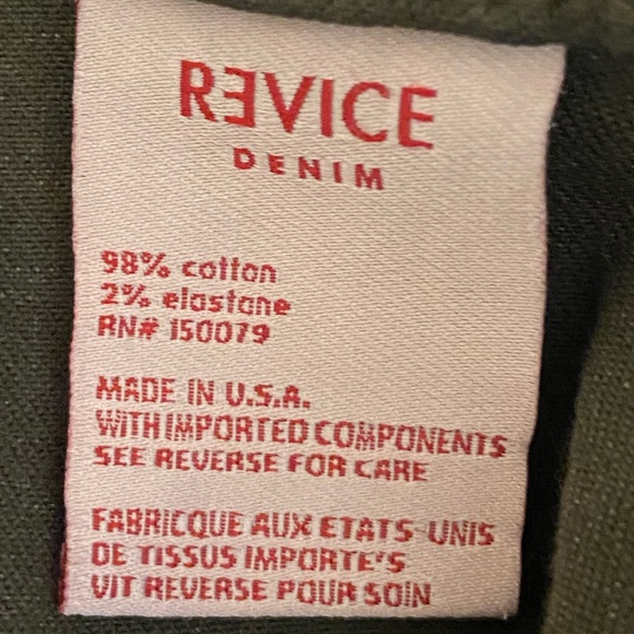 Revice - High Waist Wide Leg Flared Roller Girl Jeans Military Green - size 26 - Picture 5 of 9